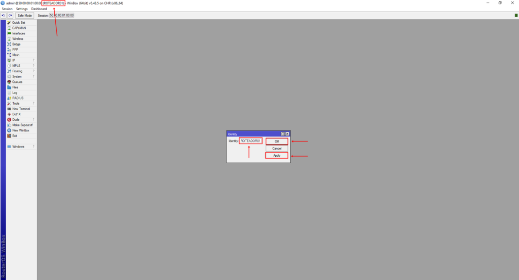 Alterando Identificação do Mikrotik